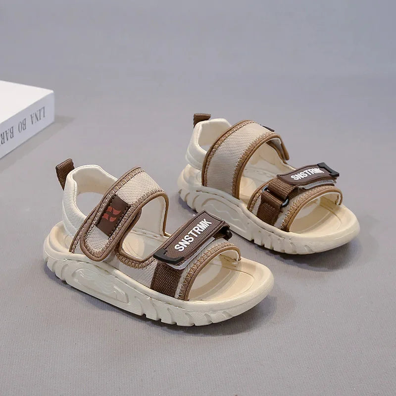 Children Sandals for Boys 2025 Summer New Fashion Korean Style Soft Bottom Anti-slippery Versatile Sports Simple Beach Shoes