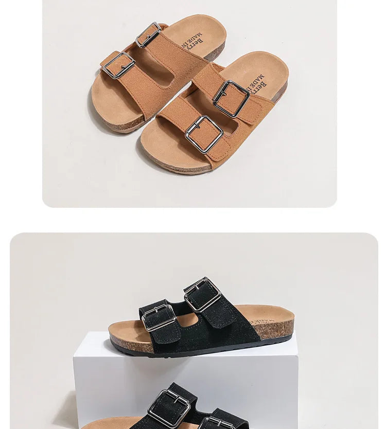 Children Sandals 2025 Girls Boys Summer New Fashion Korean Soft Sole Anti-slippery Versatile Kids Slippers Open-toe Beach Shoes
