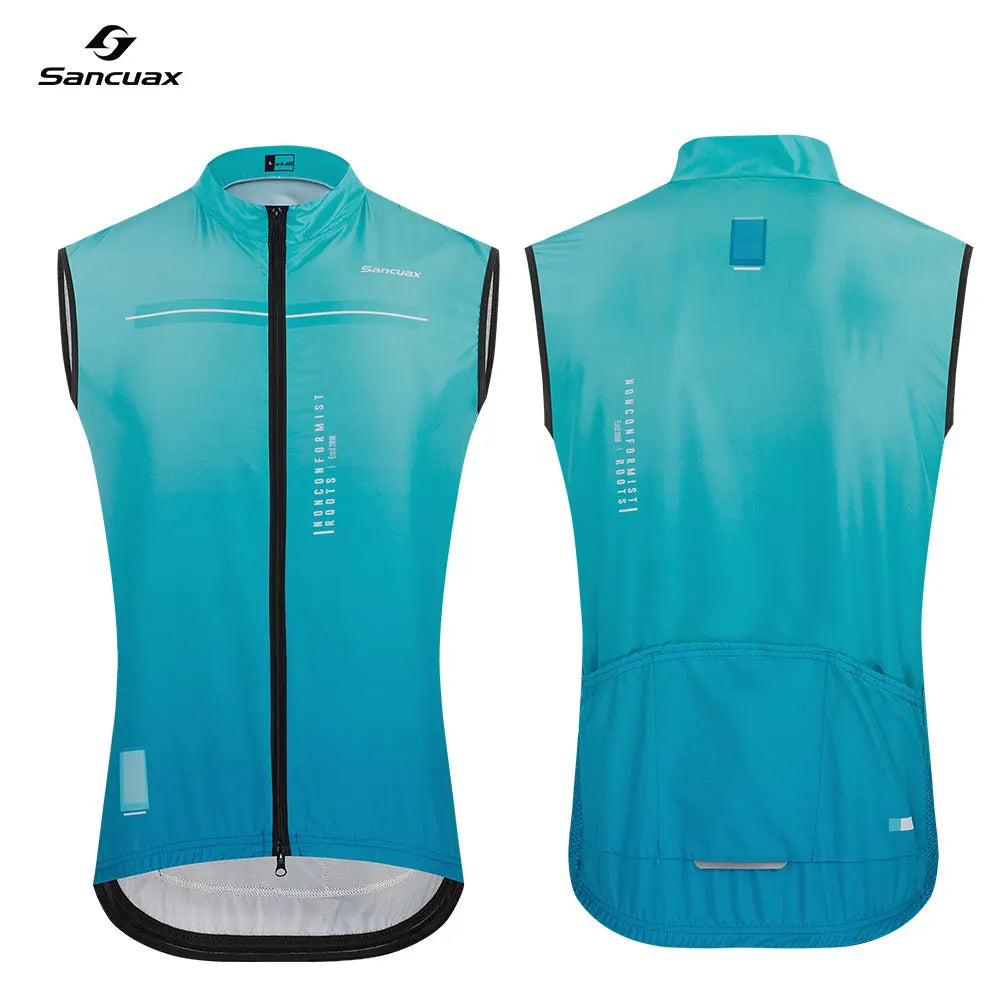 New SANCUAX Summer Cycling Sleeveless Jerseys Windproof Sport Run Vest Mountain Bike Sleeveless Cycling Vest Men's Cycling Gilet