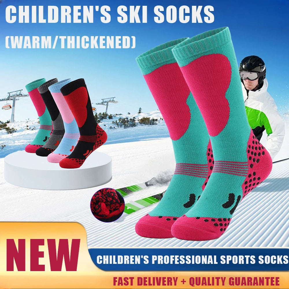 New Thermal Kids Ski Socks Cotton Thicker Warm Outdoor Sport Socks Snow Cycling Skiing Sock Children Thermosocks Girls Boys Gift