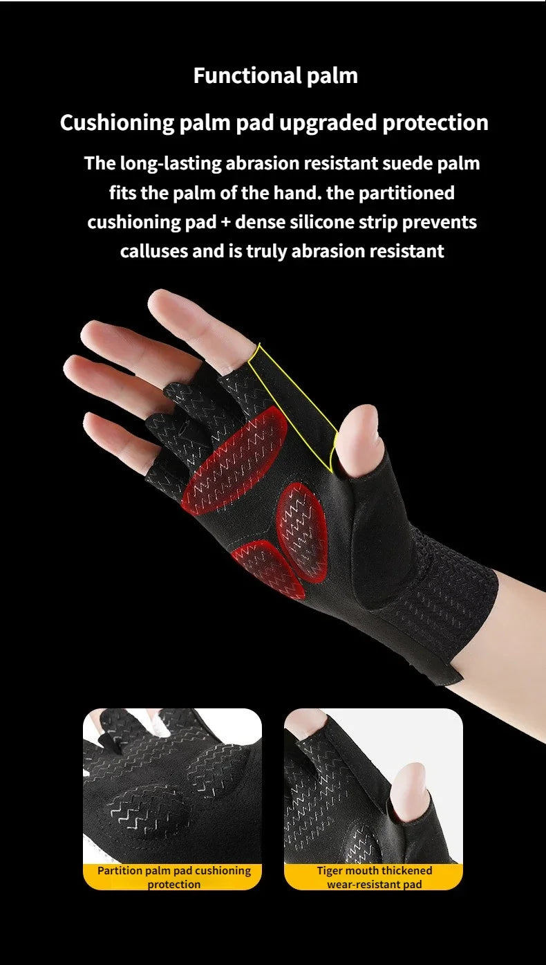 Summer Breathable Half Finger Cycling Gloves Ultralight Road Bike Gloves Anti-Slip Silicone Pad Cooling Sport Gear