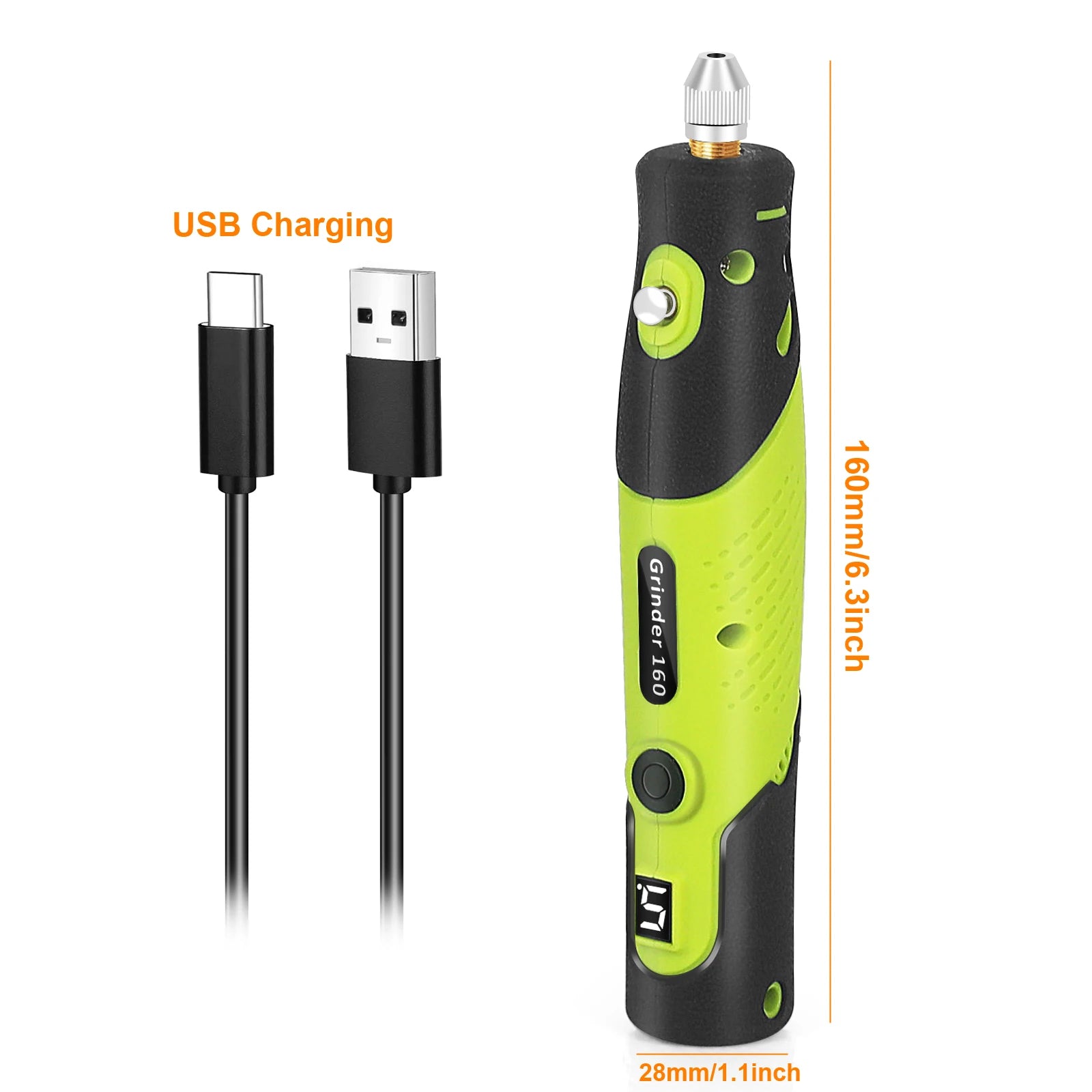 Toolour Cordless Rotary Tool with Display 5000-18000RPM 5-Speed Adjust Electric Carving Pen for DIY Projects/Home Repair/Craft