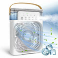 Desktop USB Water Mist Fan Portable Air Cooler Humidifier 3 in 1 Air Conditioning Fan 7-Color LED Night Light Office Home Fan