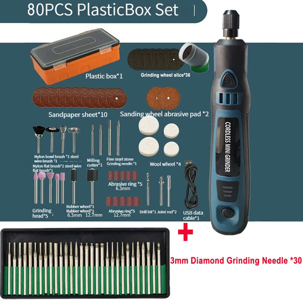 5000-10000-15000r 3.6V USB Wireless Electric Drill Engraving Pen Mini Grinder for Grinding/Polishing/Engraving/Drilling/Cutting