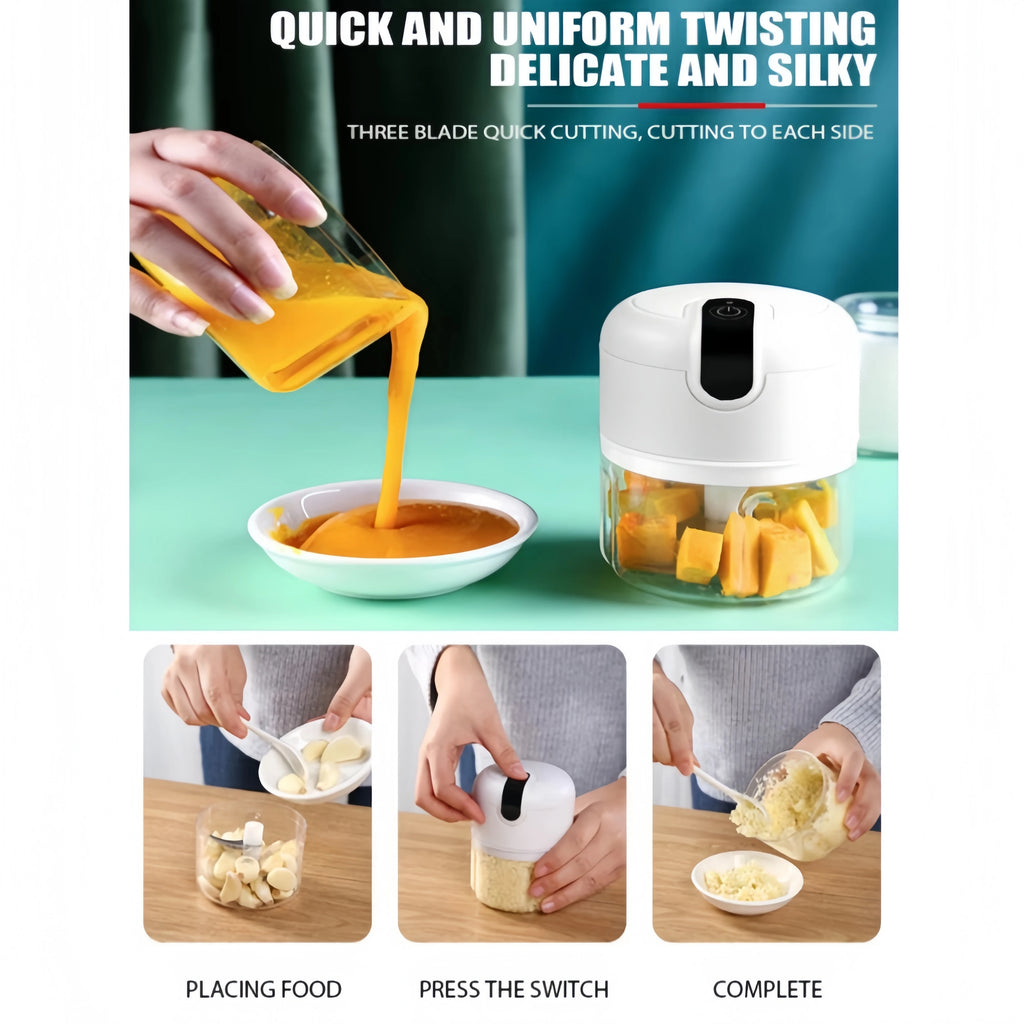 250ml Garlic Masher Crusher Electric Kitchen Food Chopper USB Portable Meat Grinder Vegetable Chopper for Kitchen Gadgets