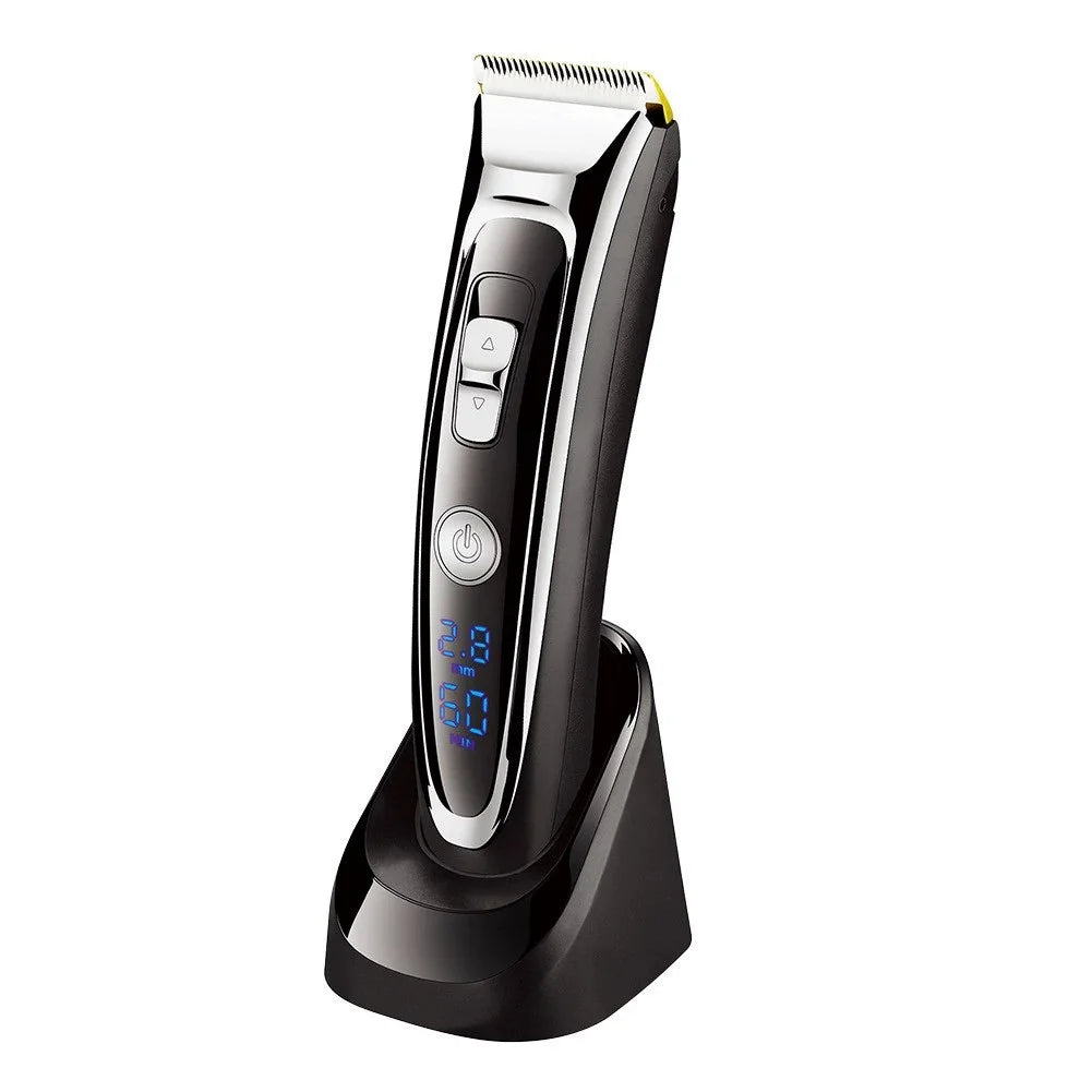 Surker Electric Hair Clipper Set Ceramic Blade Hair Trimmer for Men Charging Base Hair Cutting Machine with LED Display
