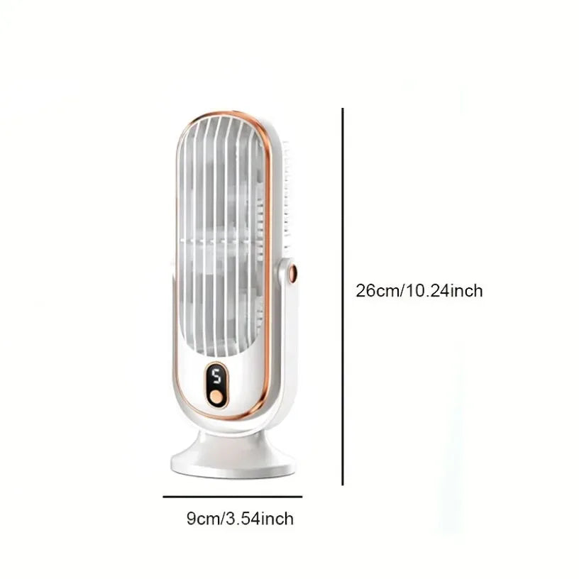 Portable USB Desk Fan Dual Motor 5-Speed LED Large Battery 360° Cooling Quiet for Office Home Travel Camping RV