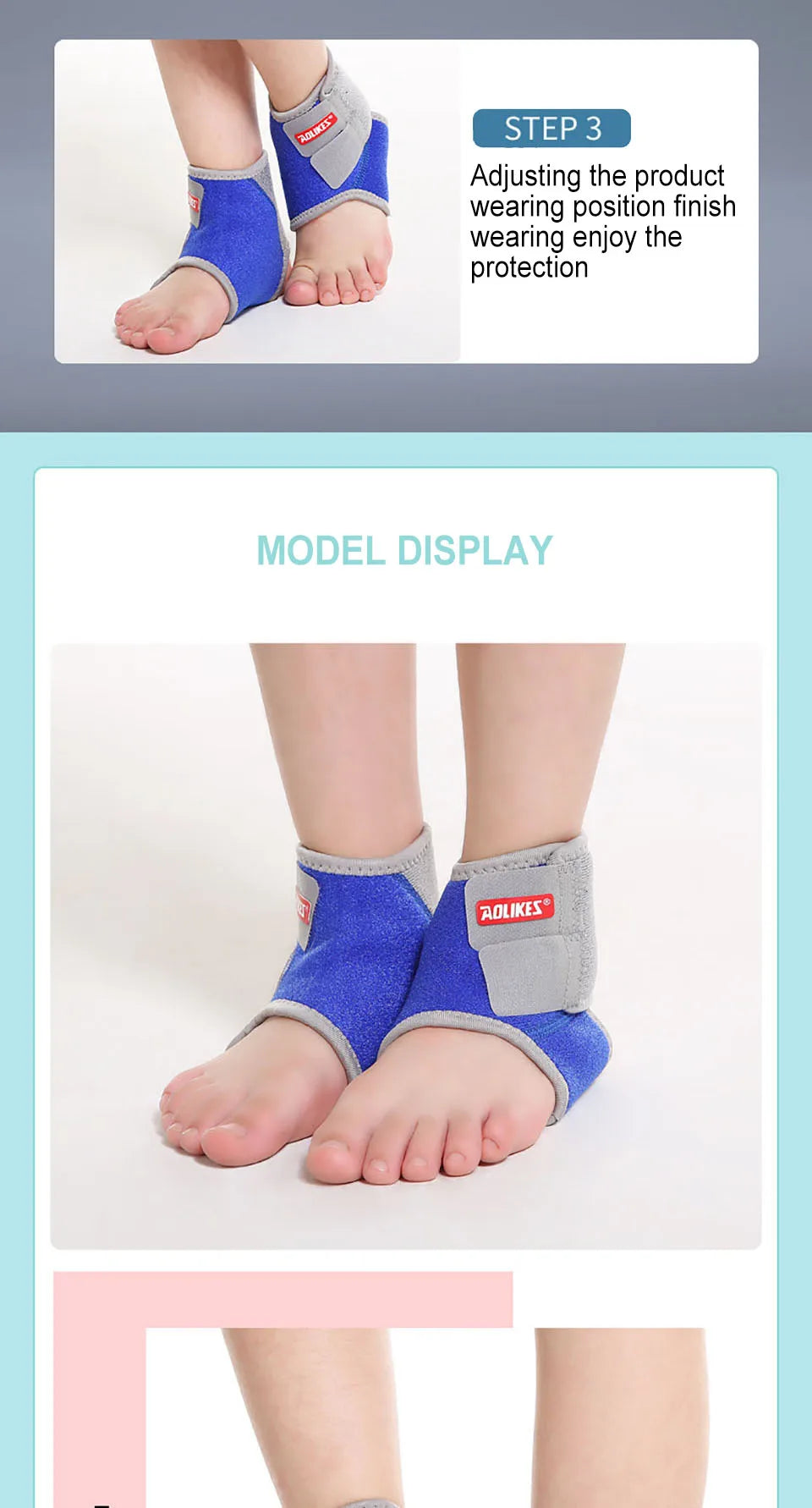 AOLIKES 1 Pair Kids Ankle Strap For Cycling Running Gym Children Sport Ankle Brace Support Guard Protector Boy Girl tobillera