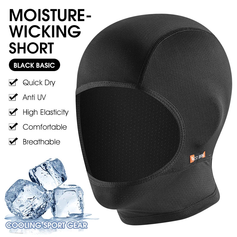 WEST BIKING Summer Motorcycle Bike Moisture-Wicking Balaclava UV Protection Breathable Running Fishing Caps Cooling Sport Gear