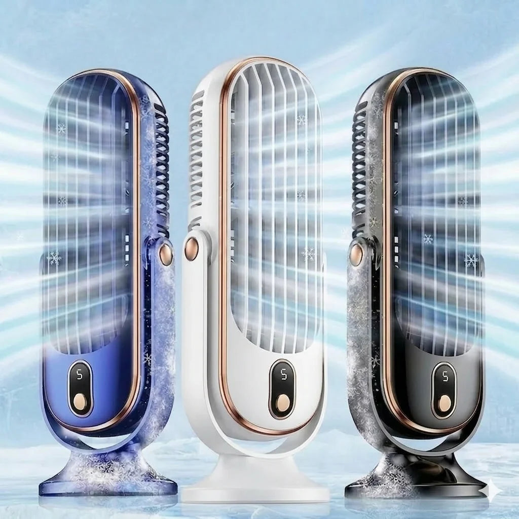 USB charging air-cooled small fan, 5-speed adjustable, large battery dual motor stylish desktop fan, portable air cooler