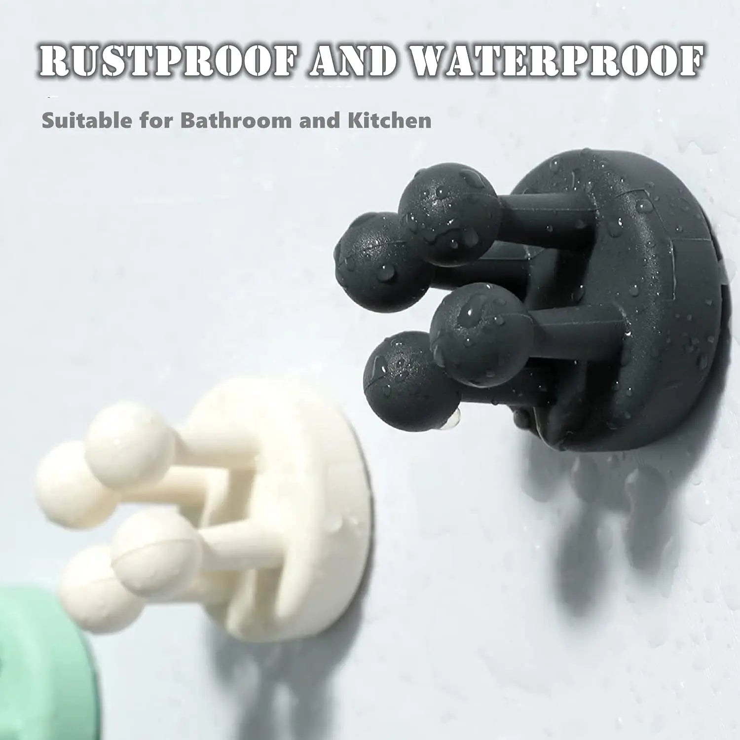 Silicone Toothbrush Holder Waterproof Self-Adhesive Wall Mounted Bathroom Kitchen Storage Organizer Adhesive Hooks No Drilling