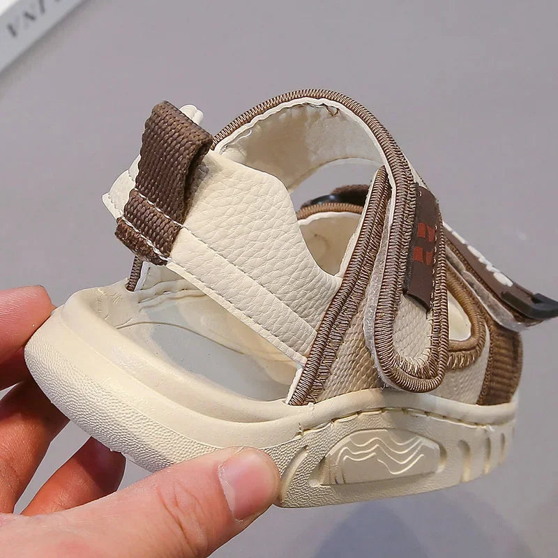 Children Sandals for Boys 2025 Summer New Fashion Korean Style Soft Bottom Anti-slippery Versatile Sports Simple Beach Shoes