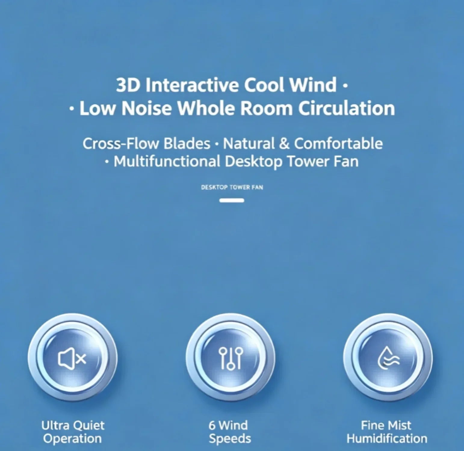 USB Direct Supply Desktop Cooling Humidifier Fan No Built-in Battery Silent Wide Angle Air Cooler With RGB Light Touch Control