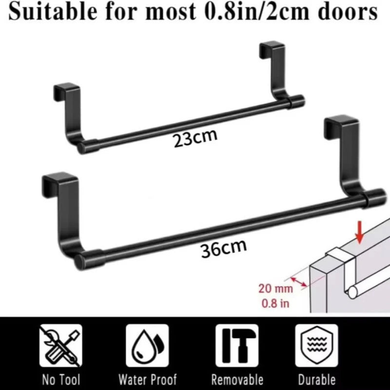 1/2pcs Wall Mounted Kitchen Cabinet Towel Rack-A Space Saving Cloth Rack Suitable for Homes and Bathrooms,No Drilling Required