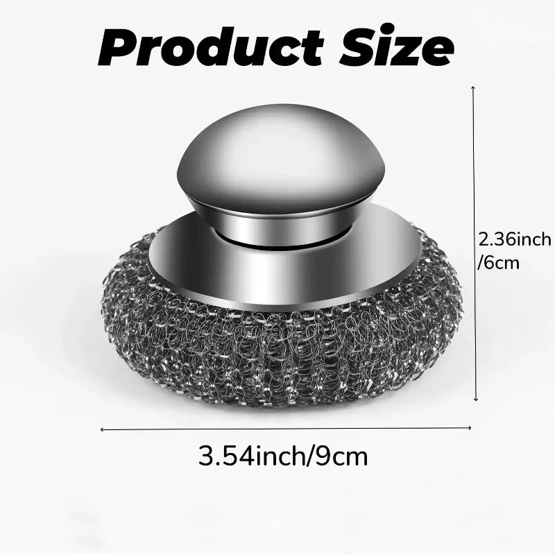 Stainless Steel Pot Brush with Handle Robust Metal Ball for Dishwashing 1-10 Pieces Cleaner Metal Purifier for Kitchen