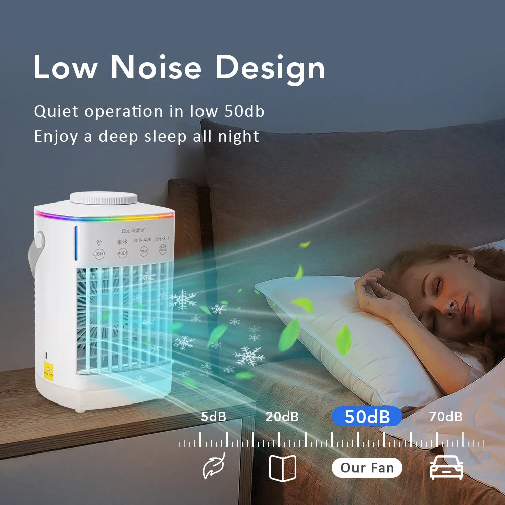 Popular mini air cooler USB air conditioning fan office desktop small water cooling fan spray humidification cooling fan