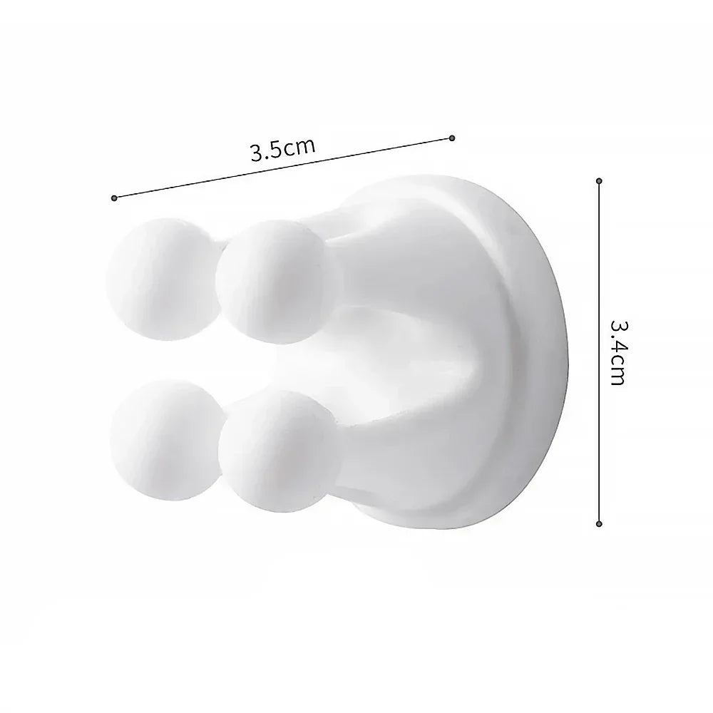 Silicone Toothbrush Holder Waterproof Self-Adhesive Wall Mounted Bathroom Kitchen Storage Organizer Adhesive Hooks No Drilling