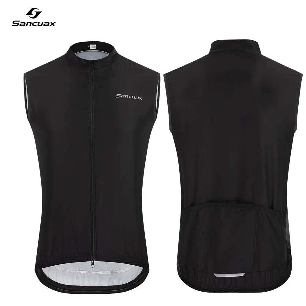 New SANCUAX Summer Cycling Sleeveless Jerseys Windproof Sport Run Vest Mountain Bike Sleeveless Cycling Vest Men's Cycling Gilet