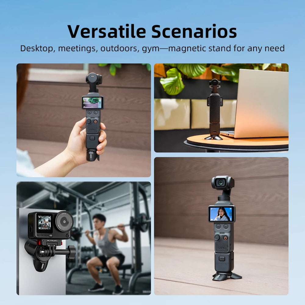 BRDRC Tripod or DJI OSMO Pocket 4/Insta360 Luna Ultra Accessories Mini Metal Tripod Desktop Photography Stand Magnetic Mount