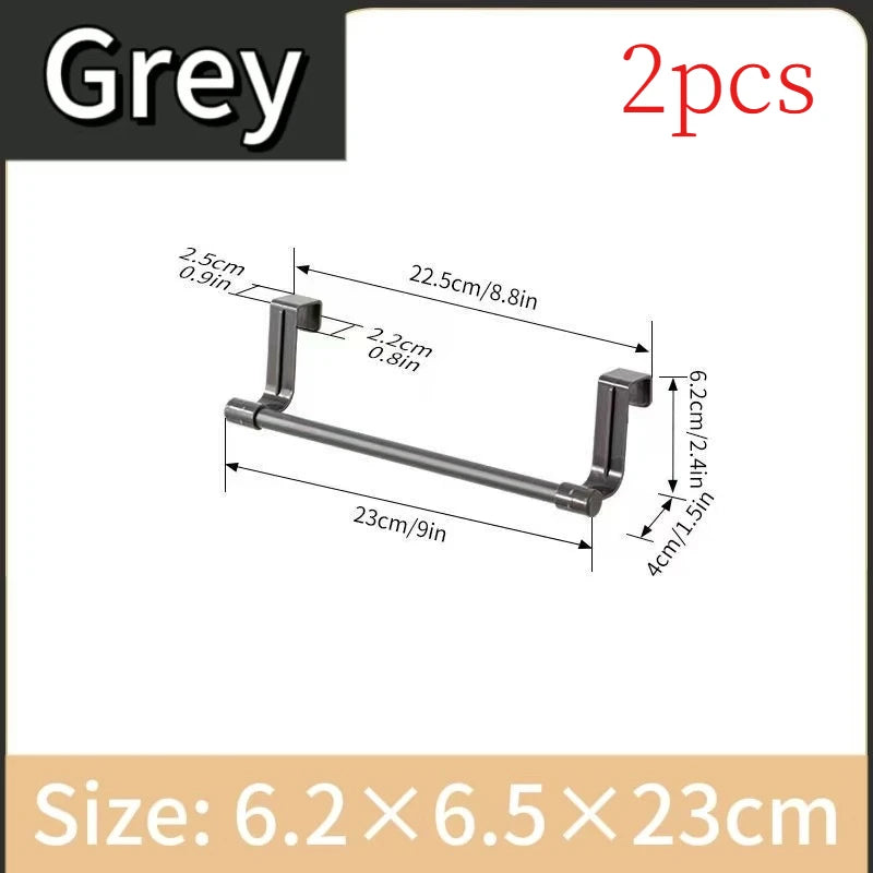 1/2pcs Wall Mounted Kitchen Cabinet Towel Rack-A Space Saving Cloth Rack Suitable for Homes and Bathrooms,No Drilling Required