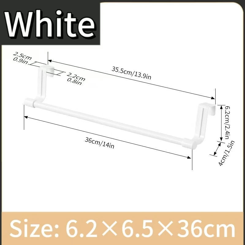 1/2pcs Wall Mounted Kitchen Cabinet Towel Rack-A Space Saving Cloth Rack Suitable for Homes and Bathrooms,No Drilling Required