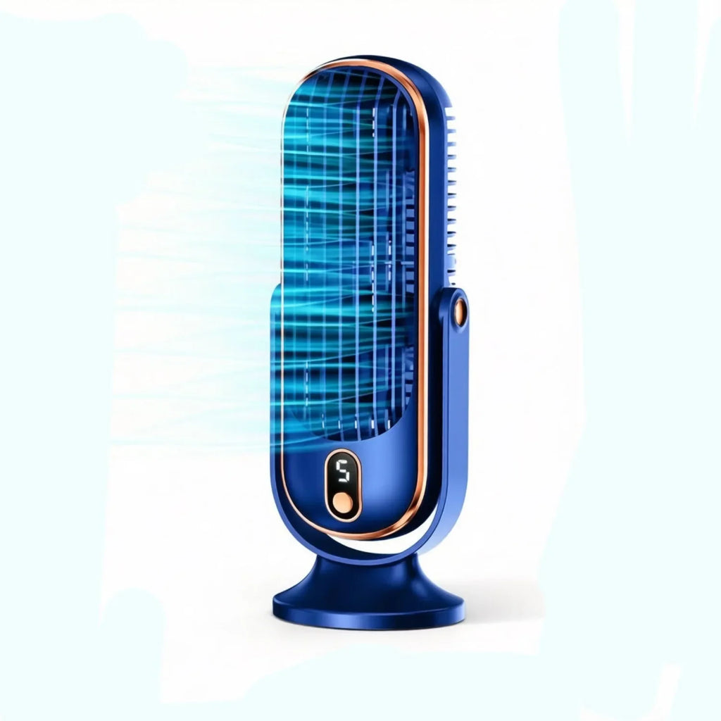 Portable USB Desk Fan Dual Motor 5-Speed LED Large Battery 360° Cooling Quiet for Office Home Travel Camping RV