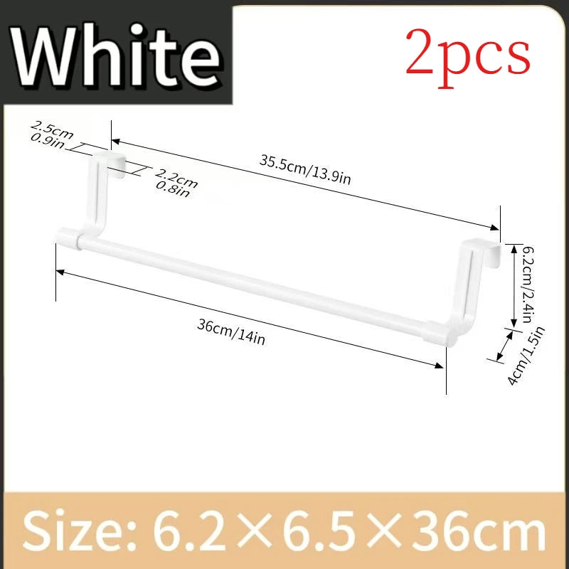 1/2pcs Wall Mounted Kitchen Cabinet Towel Rack-A Space Saving Cloth Rack Suitable for Homes and Bathrooms,No Drilling Required