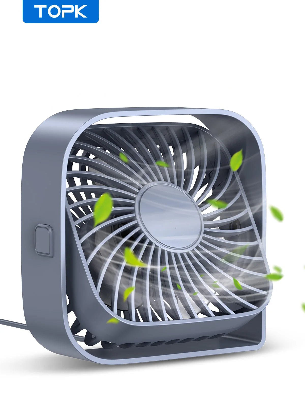 TOPK USB Desk Fan, Mini Fan Portable,3 Speeds Desktop Table Cooling Fan,Quiet Personal Small Fans for Room Home Desktop Office