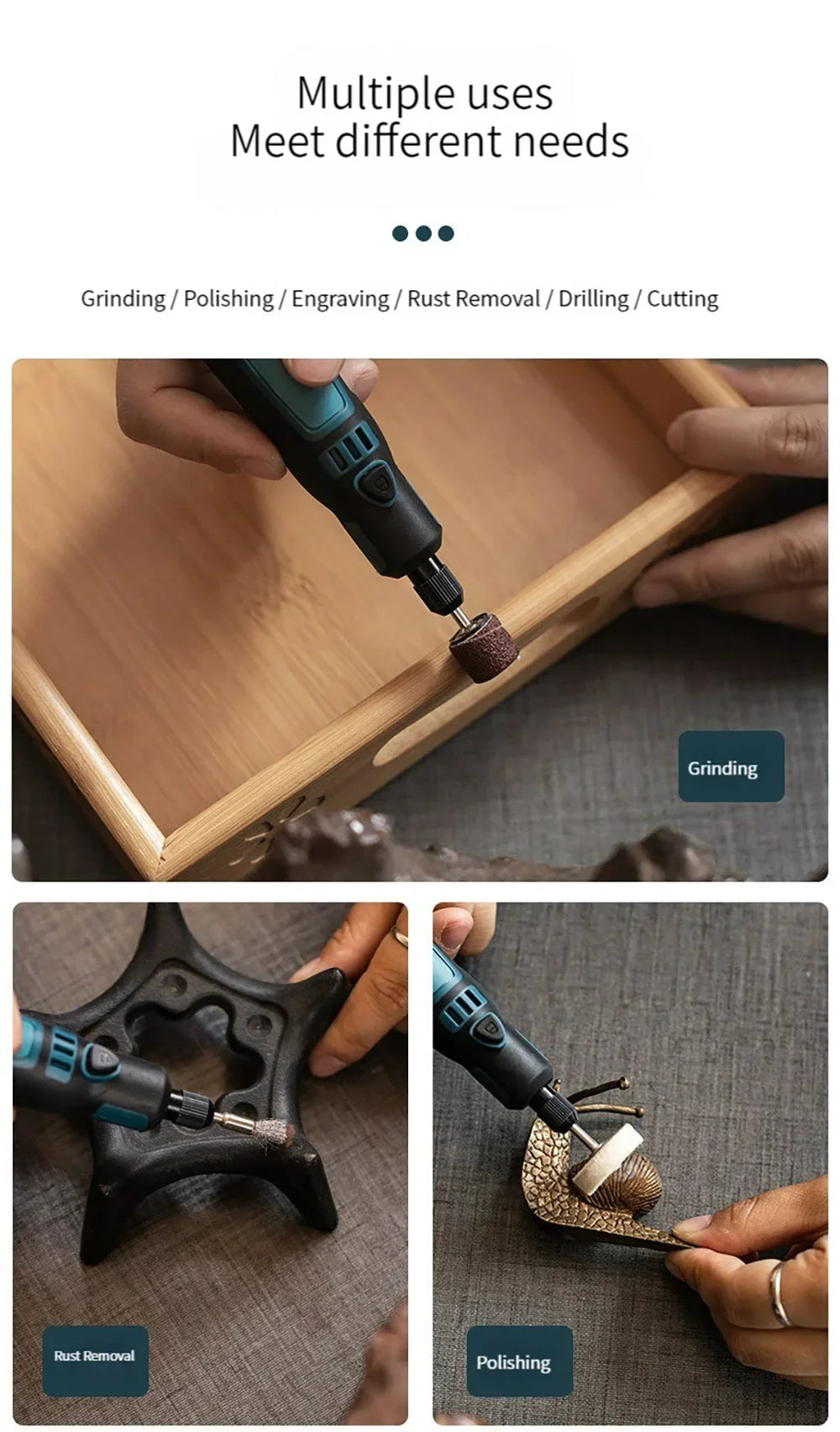 5000-10000-15000r 3.6V USB Wireless Electric Drill Engraving Pen Mini Grinder for Grinding/Polishing/Engraving/Drilling/Cutting
