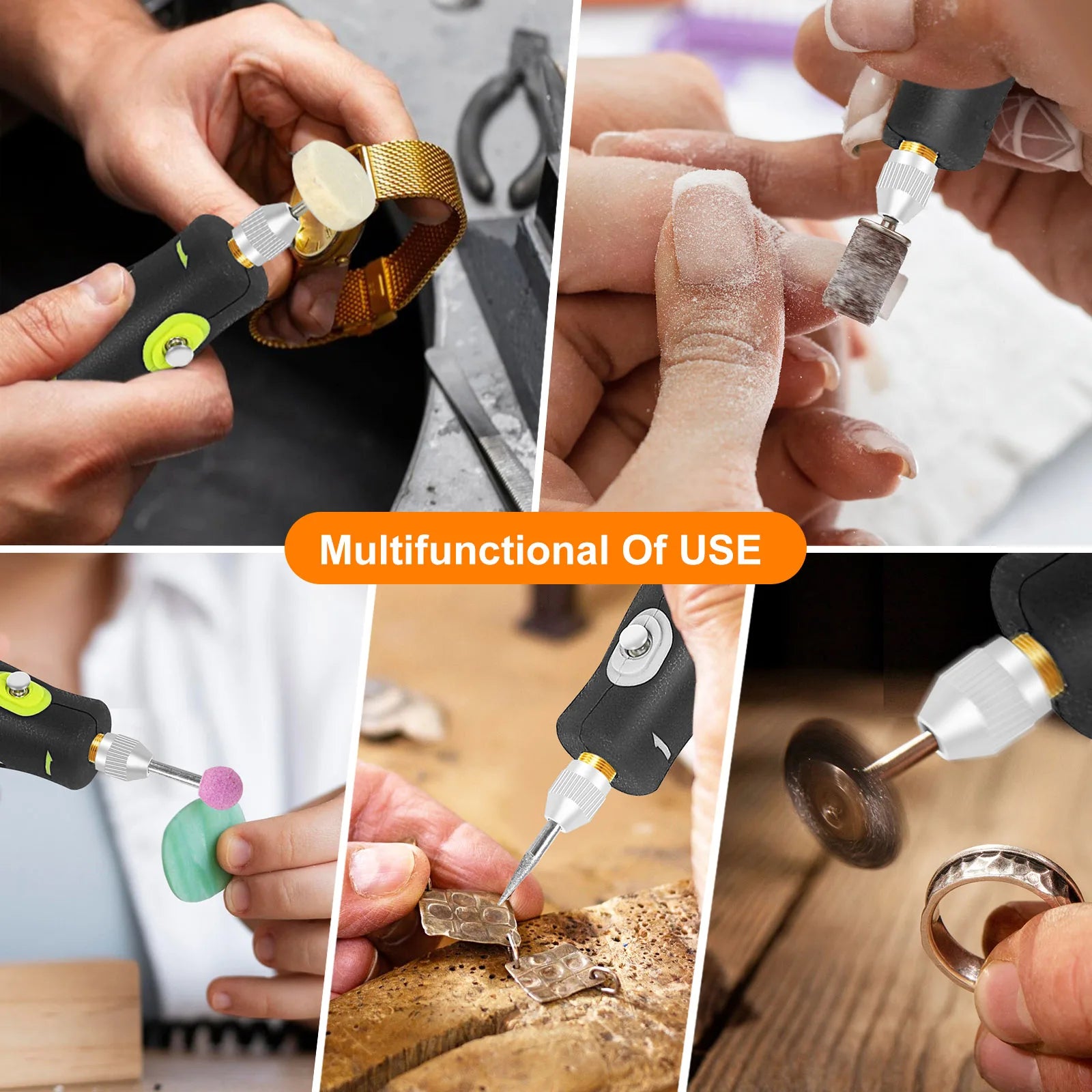 Toolour Cordless Rotary Tool with Display 5000-18000RPM 5-Speed Adjust Electric Carving Pen for DIY Projects/Home Repair/Craft