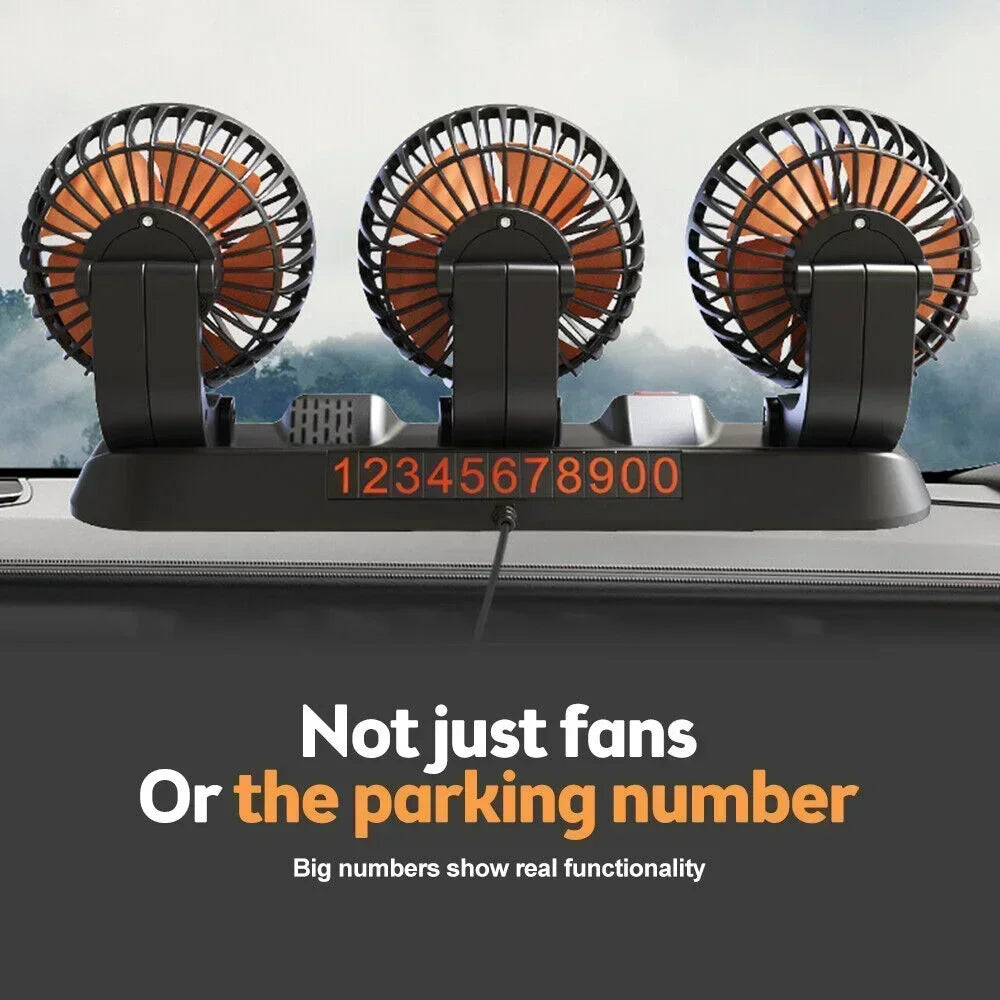 1/2/3 Head Car Fan Summer Air Fan USB/12V/24V Fan Cooler Adjustable 2 Speeds Silent Fan for Home Desk Office&Car Air Fan
