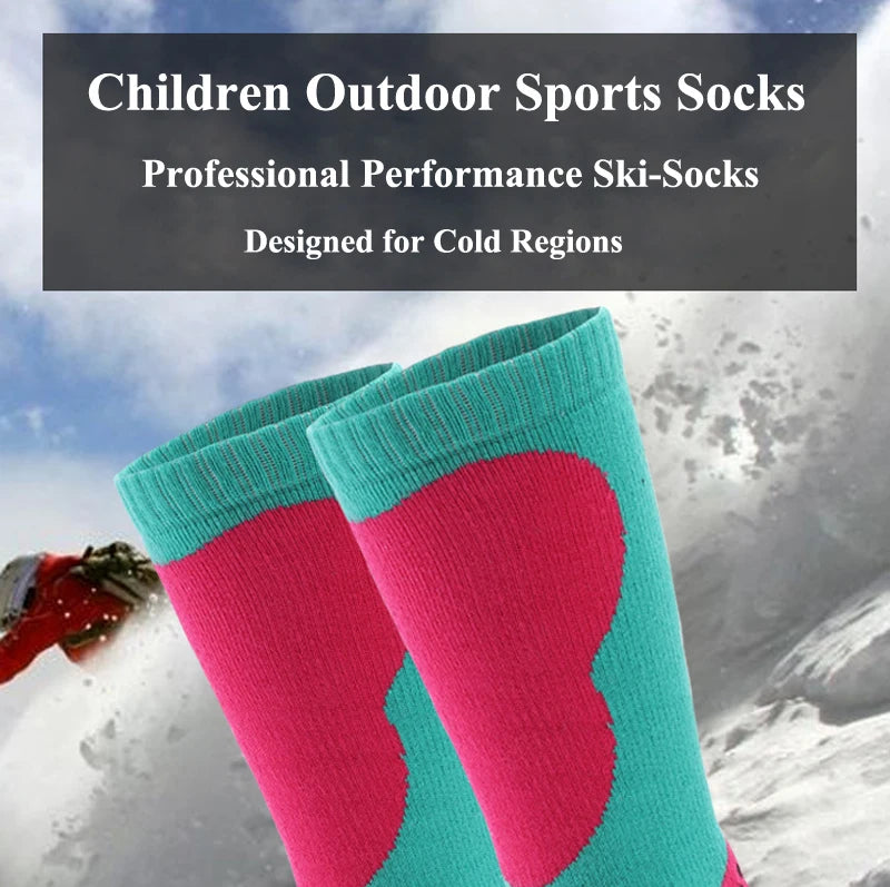 New Thermal Kids Ski Socks Cotton Thicker Warm Outdoor Sport Socks Snow Cycling Skiing Sock Children Thermosocks Girls Boys Gift