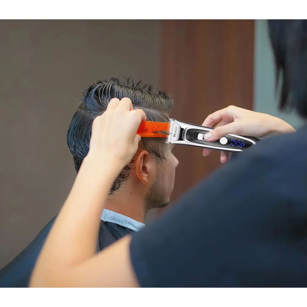 Surker Electric Hair Clipper Set Ceramic Blade Hair Trimmer for Men Charging Base Hair Cutting Machine with LED Display