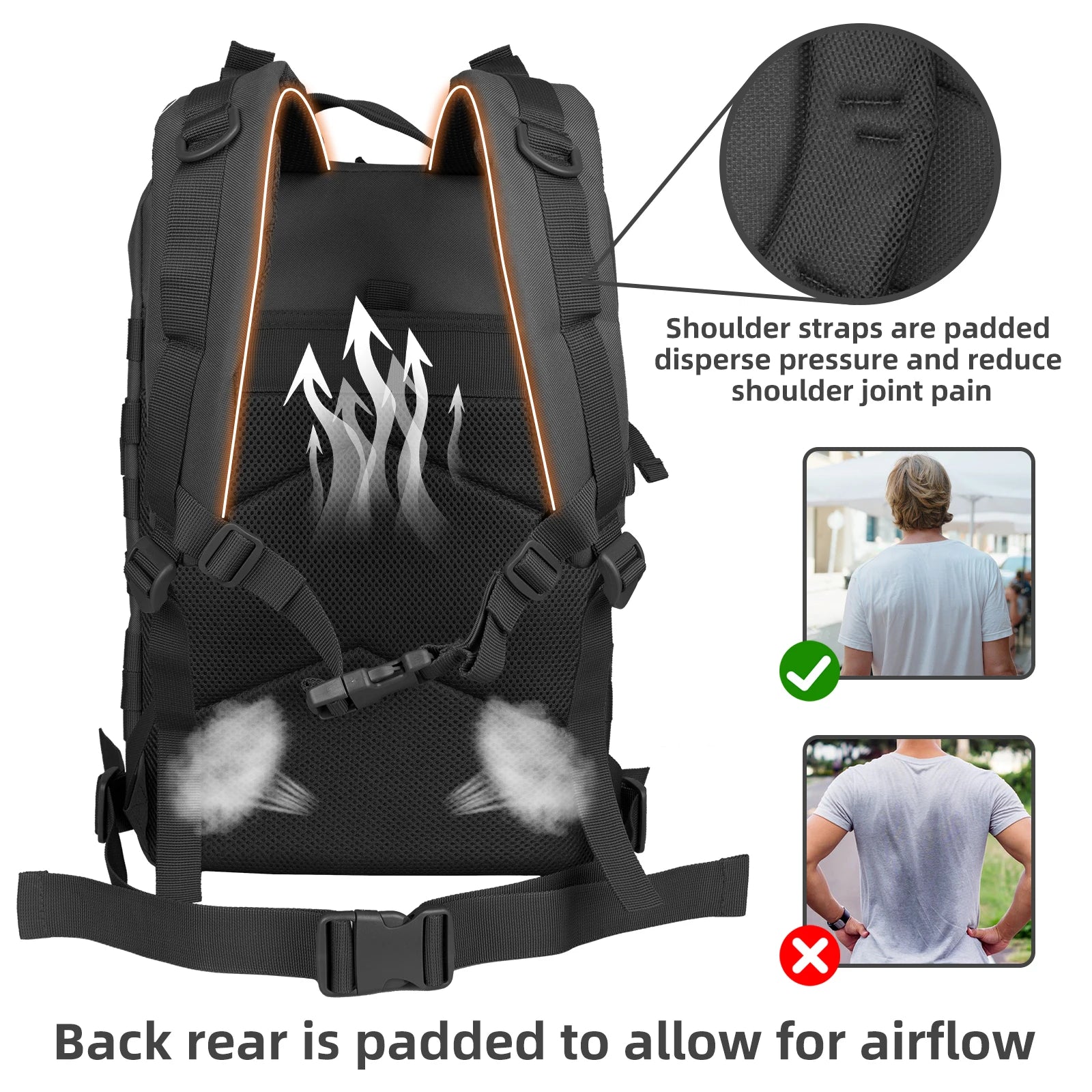50L/25L /32LTactical Backpack Men's Travel Large Capacity Rucksacks Men Waterproof Outdoor Sports Multi-functional Bags