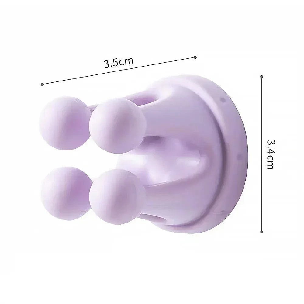 Silicone Toothbrush Holder Waterproof Self-Adhesive Wall Mounted Bathroom Kitchen Storage Organizer Adhesive Hooks No Drilling