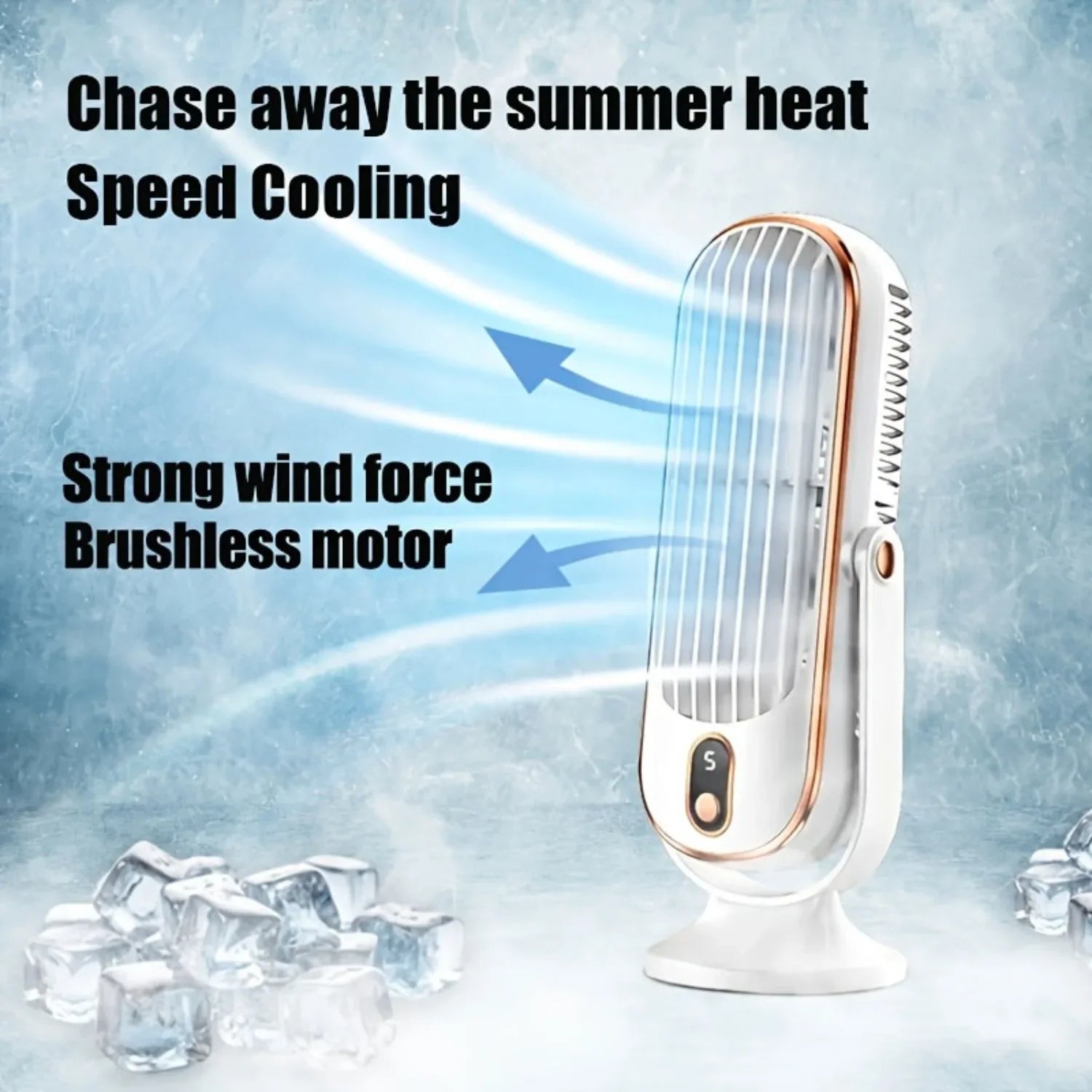 Portable USB Desk Fan Dual Motor 5-Speed LED Large Battery 360° Cooling Quiet for Office Home Travel Camping RV