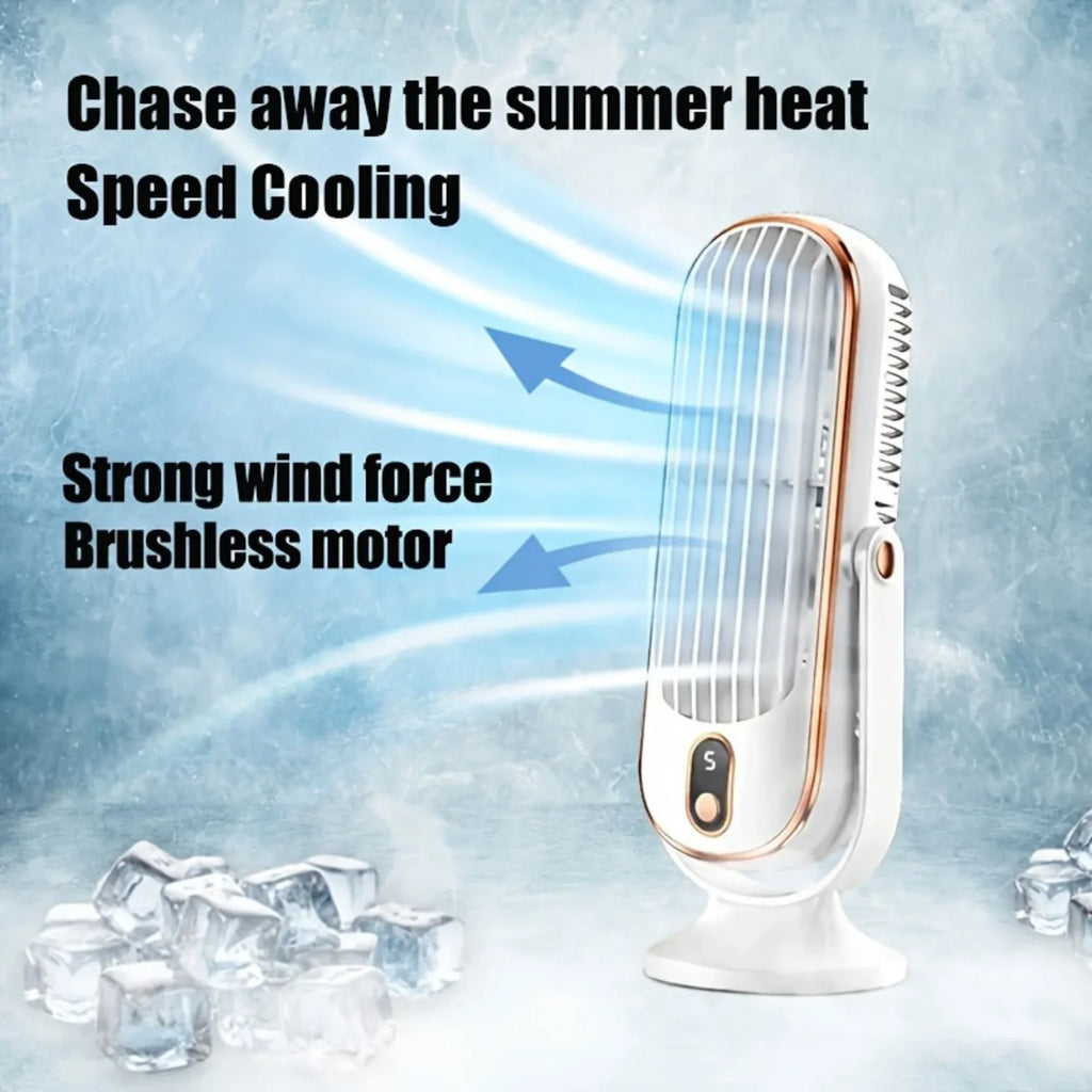 Portable USB Desk Fan Dual Motor 5-Speed LED Large Battery 360° Cooling Quiet for Office Home Travel Camping RV