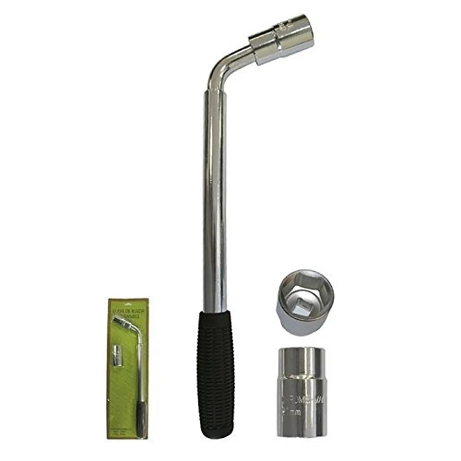 Extendable Telescopic Car Wheel Wrench with 17Mm-19Mm and 21Mm-23Mm Reversible Sockets