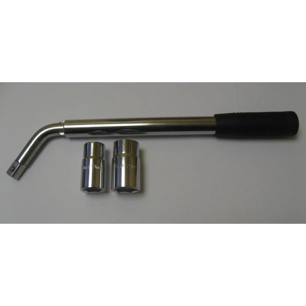 Extendable Telescopic Car Wheel Wrench with 17Mm-19Mm and 21Mm-23Mm Reversible Sockets